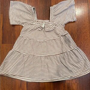 Rylee + Cru Striped Dress - Brown and White